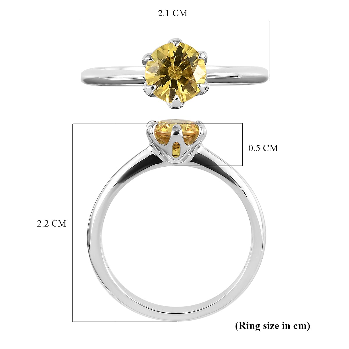 RHAPSODY 950 Platinum AAAA Yellow Sapphire Solitaire Ring 1.03 Ct.
