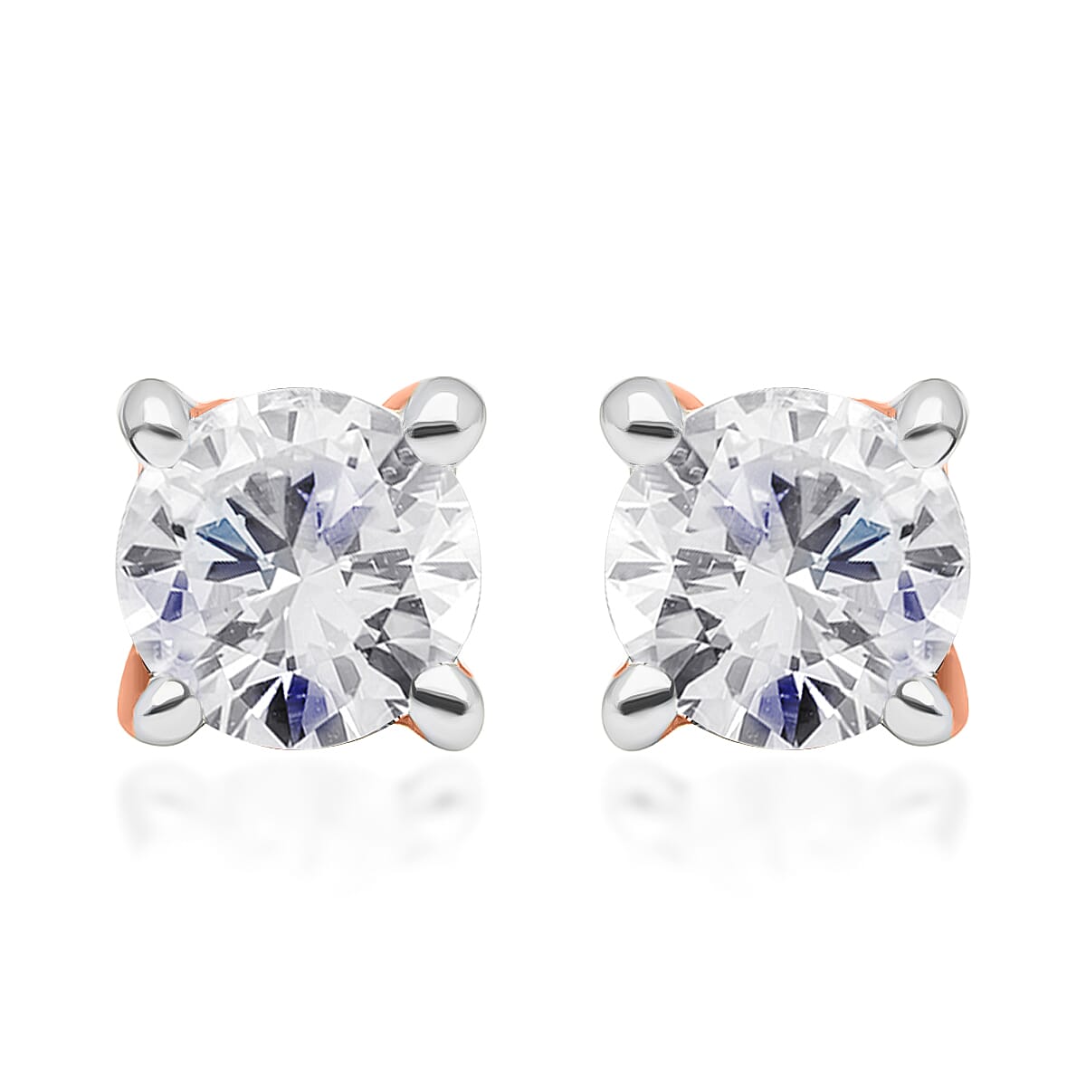 9K Rose Gold SGL Certified Diamond (G-H) Stud Earrings 0.25 Ct