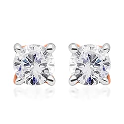 0.25 Ct Diamond Solitaire Stud Earrings in 9k Rose Gold SGL Certified I3 GH