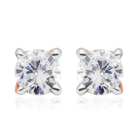 9K Rose Gold SGL Certified Diamond (G-H) Stud Earrings 0.25 Ct