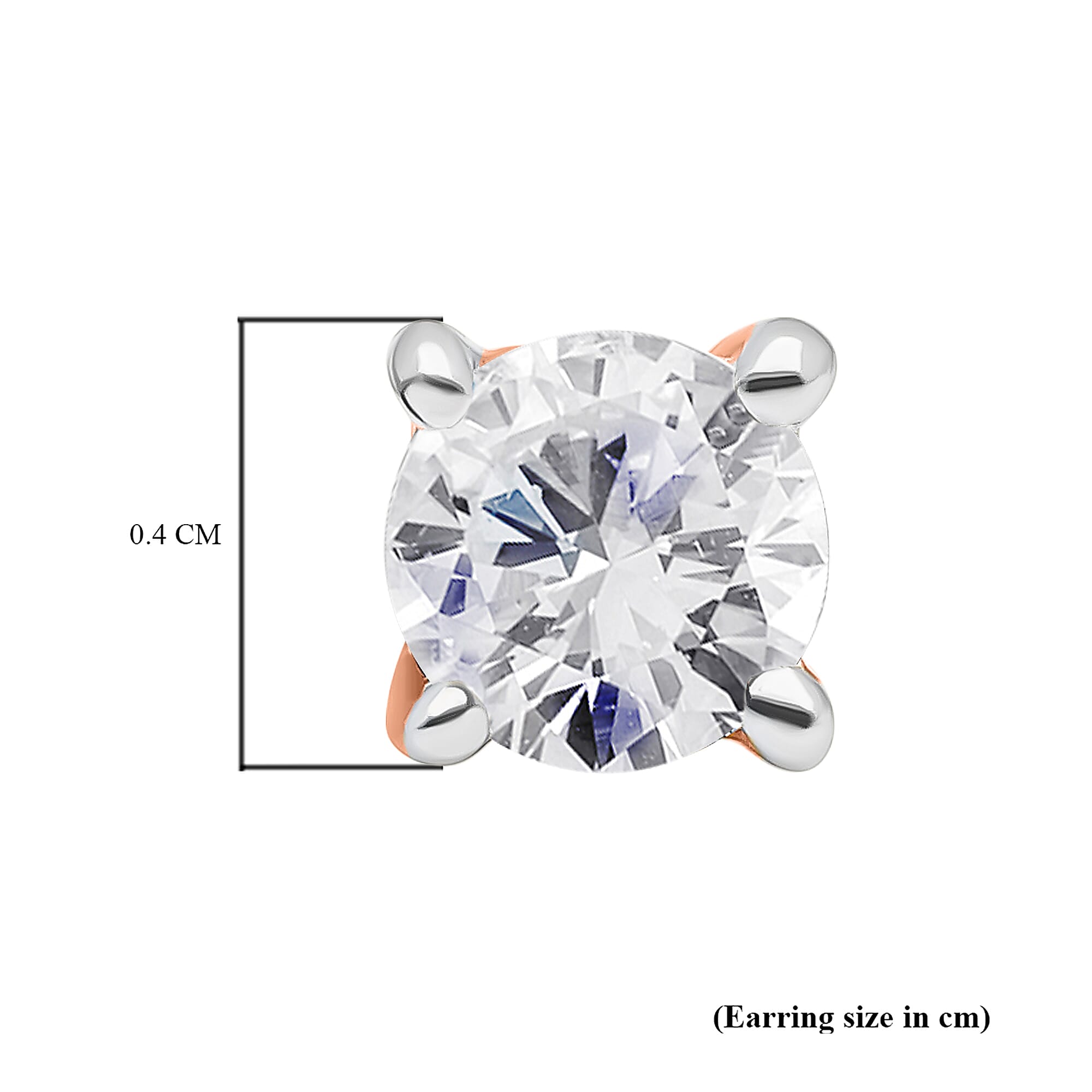 9K Rose Gold SGL Certified Diamond (G-H) Stud Earrings 0.25 Ct