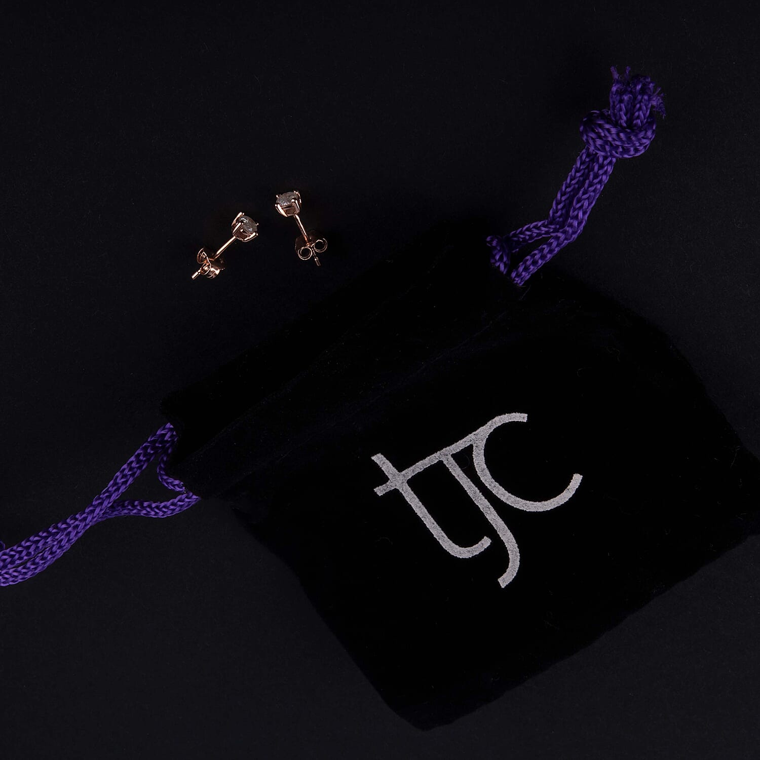 9K Rose Gold SGL Certified Diamond (G-H) Stud Earrings 0.25 Ct