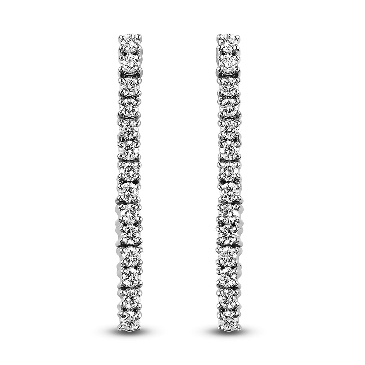 RHAPSODY 950 Platinum IGI Certified Natural Diamond (VS-E-F) Cluster Earrings (with Screw Back) 0.52 Ct, Platinum Wt. 4.48 Gms