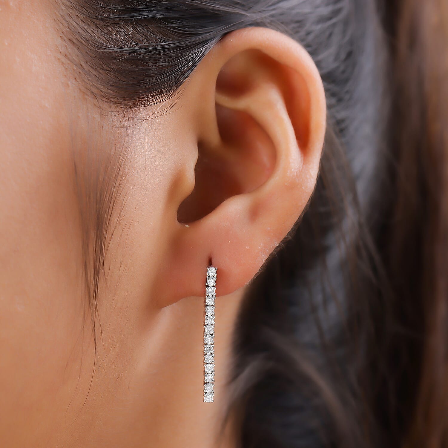 RHAPSODY 950 Platinum IGI Certified Natural Diamond (VS-E-F) Cluster Earrings (with Screw Back) 0.52 Ct, Platinum Wt. 4.48 Gms