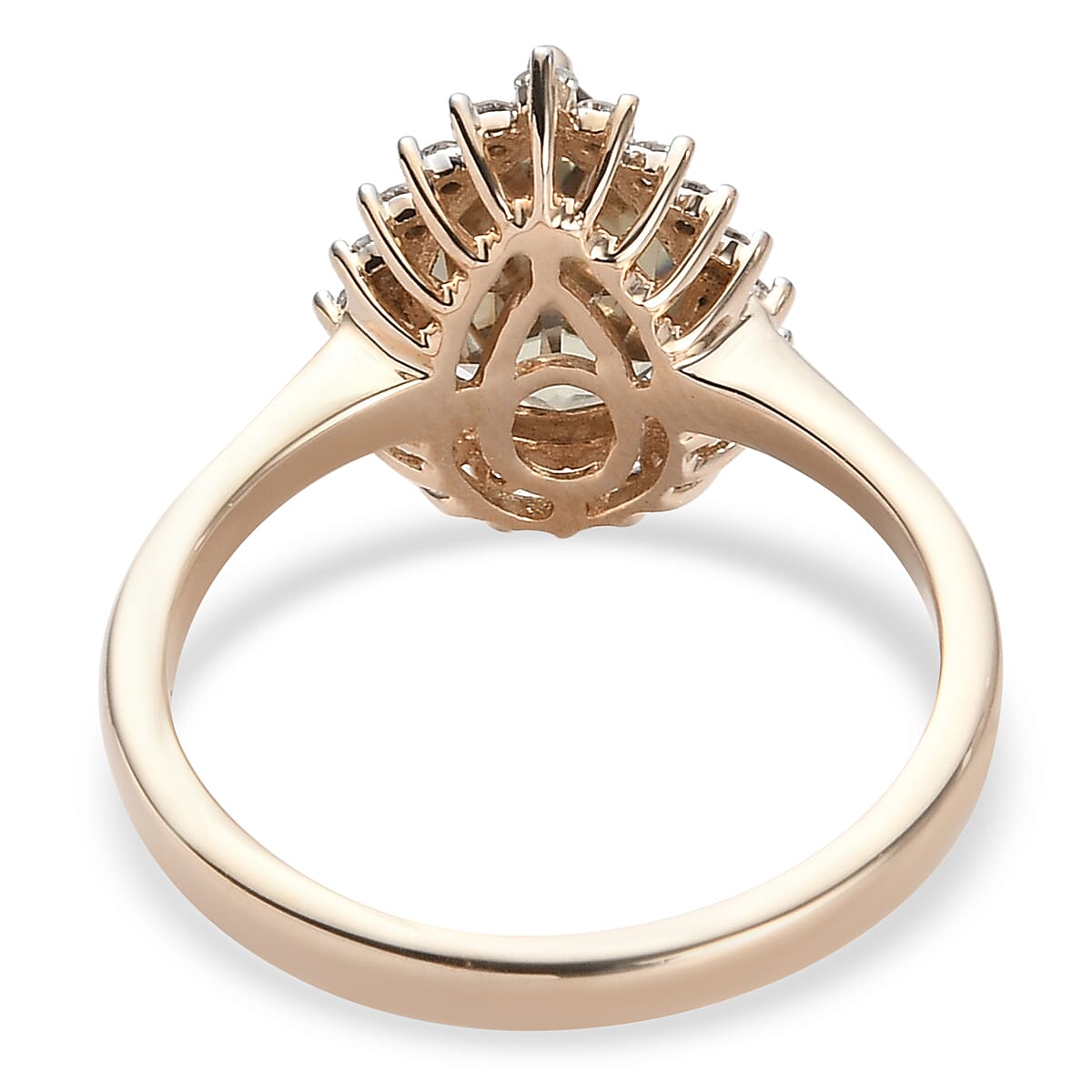 9K Yellow Gold Turkizite and Diamond Ring 2.19 Ct.