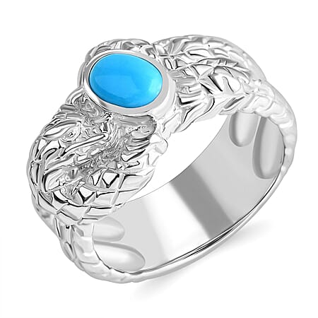 Royal Bali Collection - Handmade Sleeping Beauty Turquoise Dragon Ring Sterling Silver Royal Bali Collection - Handmade Sleeping Beauty Turquoise Dragon Ring Sterling Silver