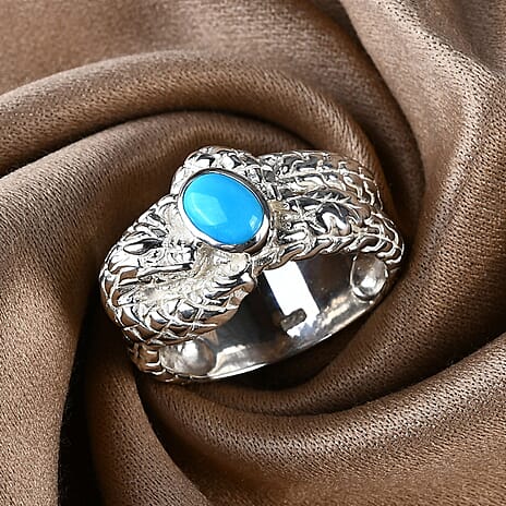 Royal Bali Collection - Handmade Sleeping Beauty Turquoise Ring Sterling Silver