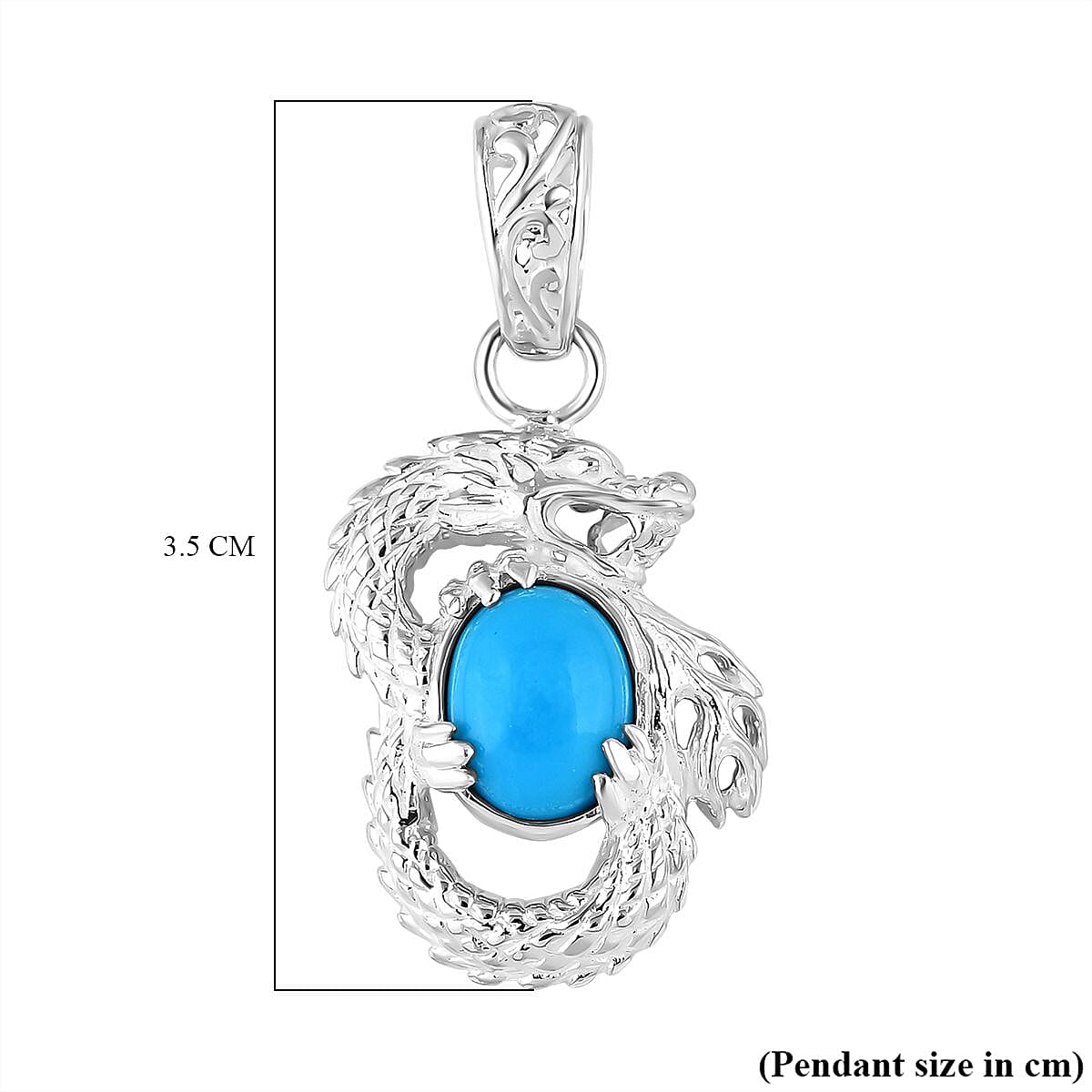 Royal Bali Collection - Handmade Sleeping Beauty Turquoise Pendant Sterling Silver 1.48 Ct. Royal Bali Collection - Handmade Sleeping Beauty Turquoise Pendant Sterling Silver 1.48 Ct.