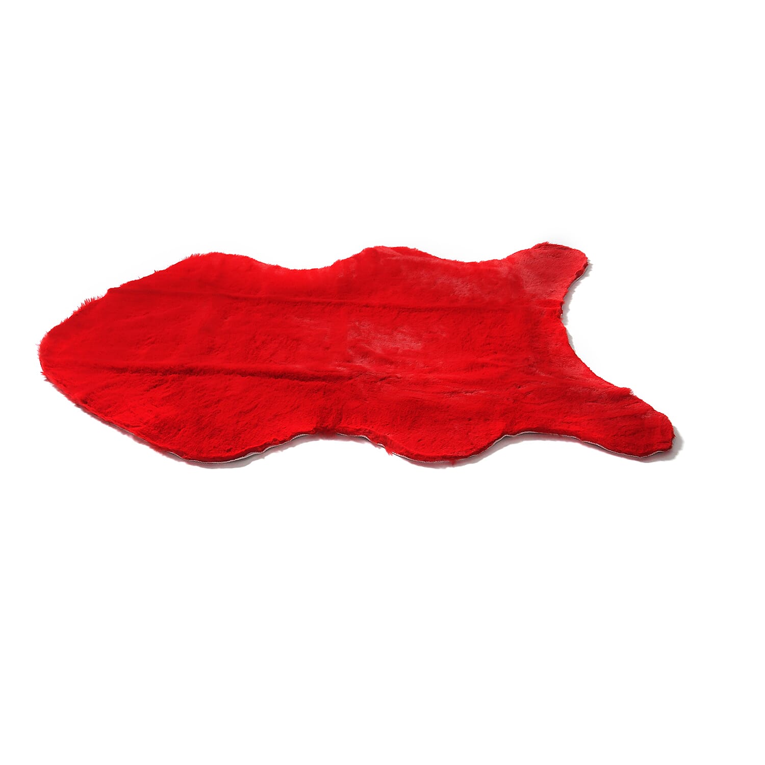 Faux Fur Rug and Door Mat (Size 120x90 cm) - Red