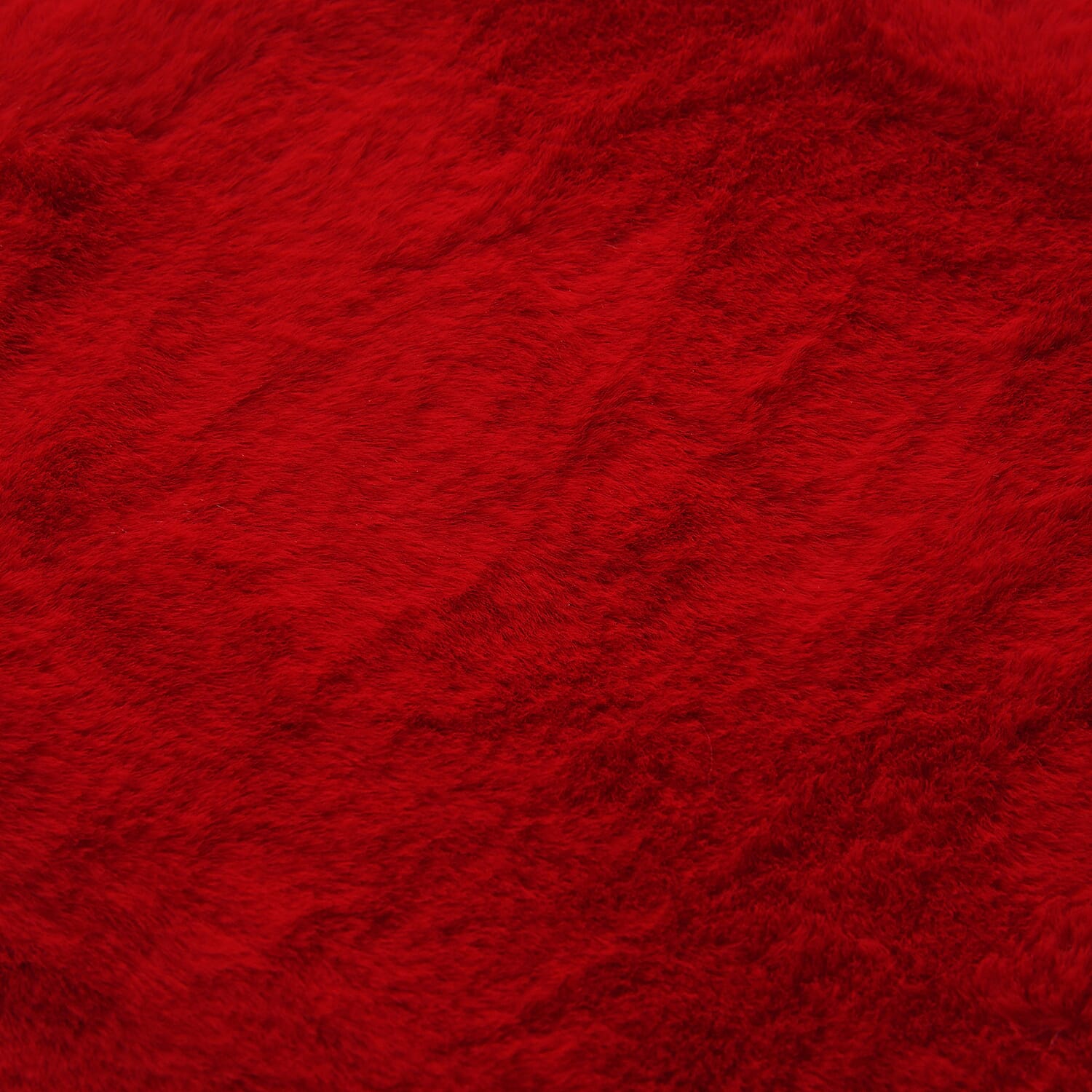 Faux Fur Rug and Door Mat (Size 120x90 cm) - Red