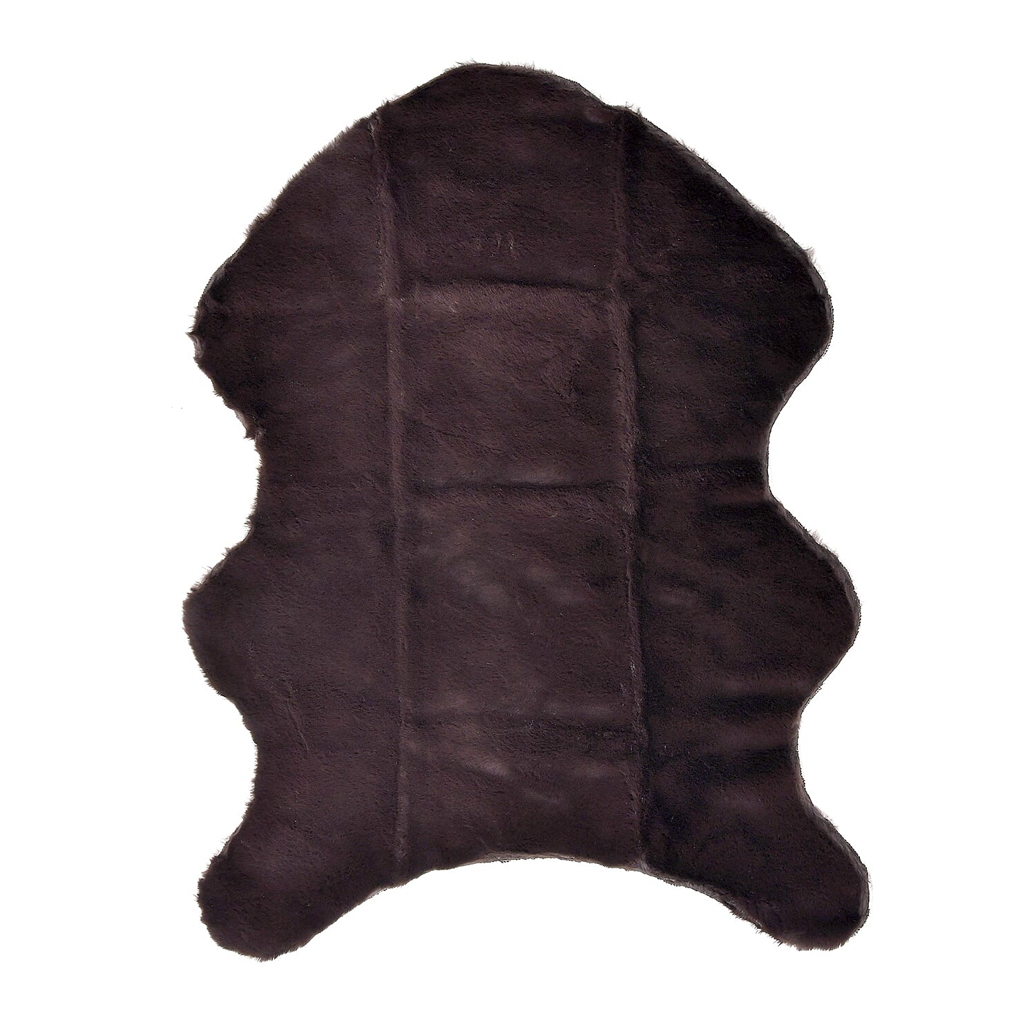 Faux Fur Shape Carpet (Size 120x90 cm) - Dark Coffee