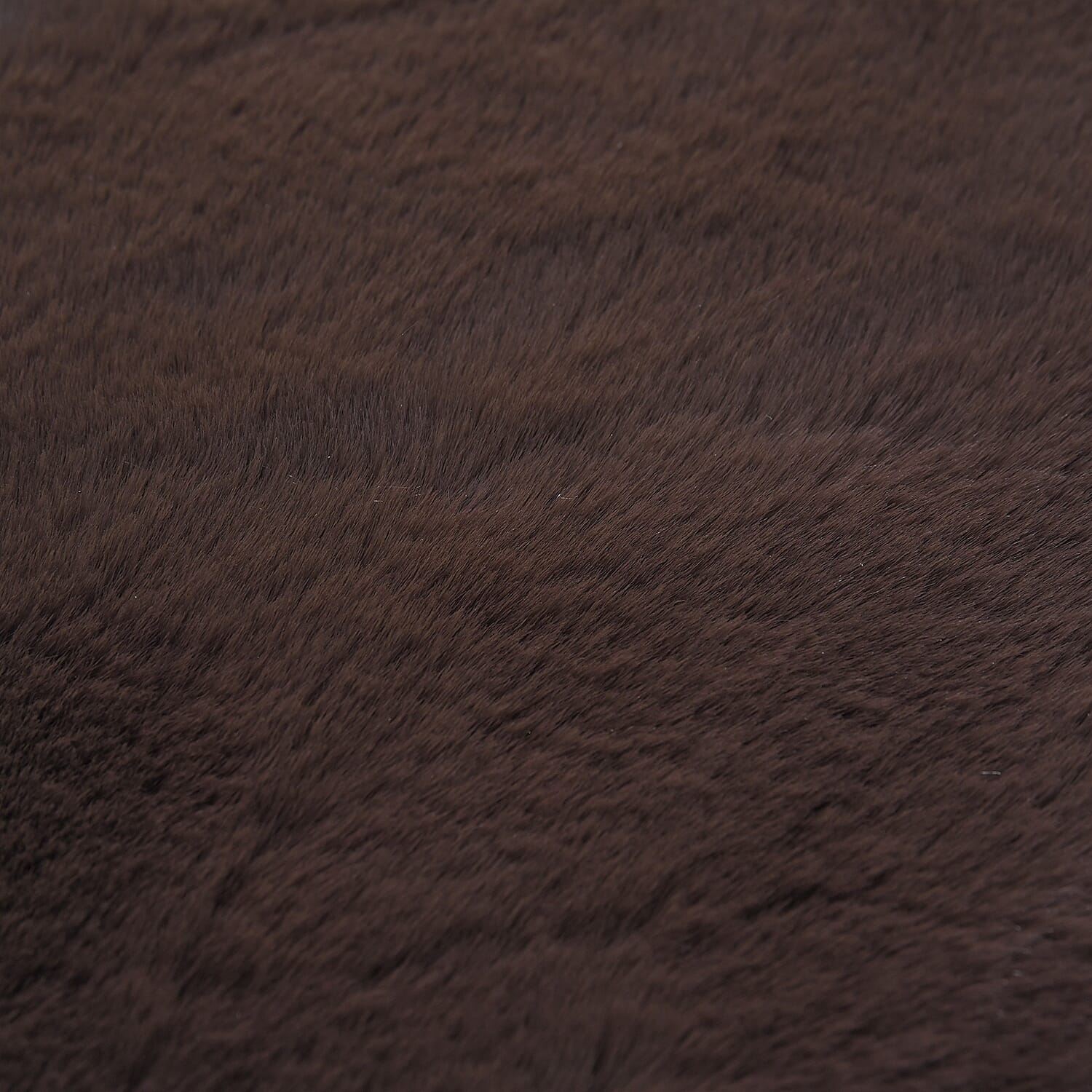 Faux Fur Shape Carpet (Size 120x90 cm) - Dark Coffee