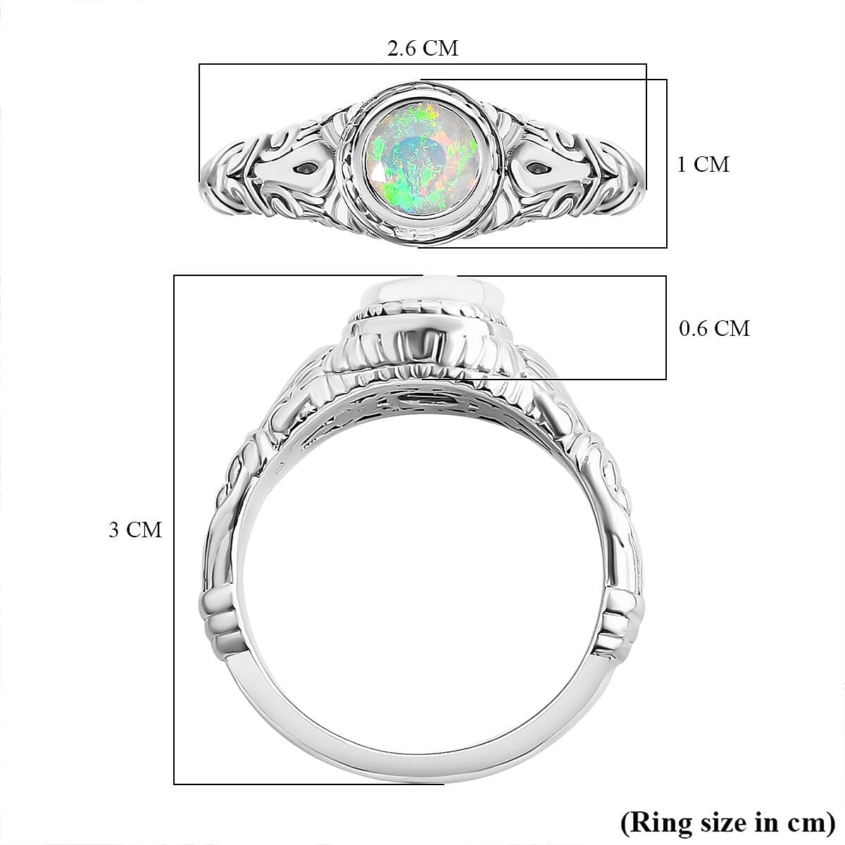 Royal Bali Collection Ethiopian Opal Solitaire Ring in Sterling Silver 0.79 Ct. Royal Bali Collection Ethiopian Opal Solitaire Ring in Sterling Silver 0.79 Ct.