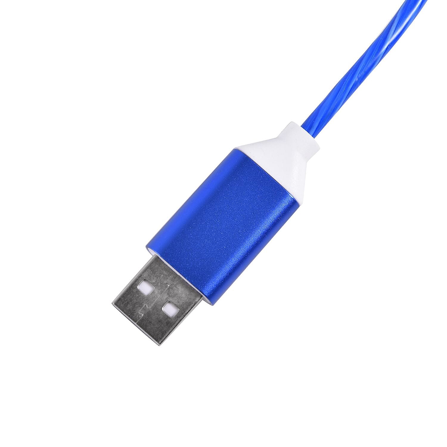3 in 1 Magnetic Charging USB Cable with Flowing LED Light (Size 2x1 m) - Blue 3 in 1 Magnetic Charging USB Cable with Flowing LED Light (Size 2x1 m) - Blue