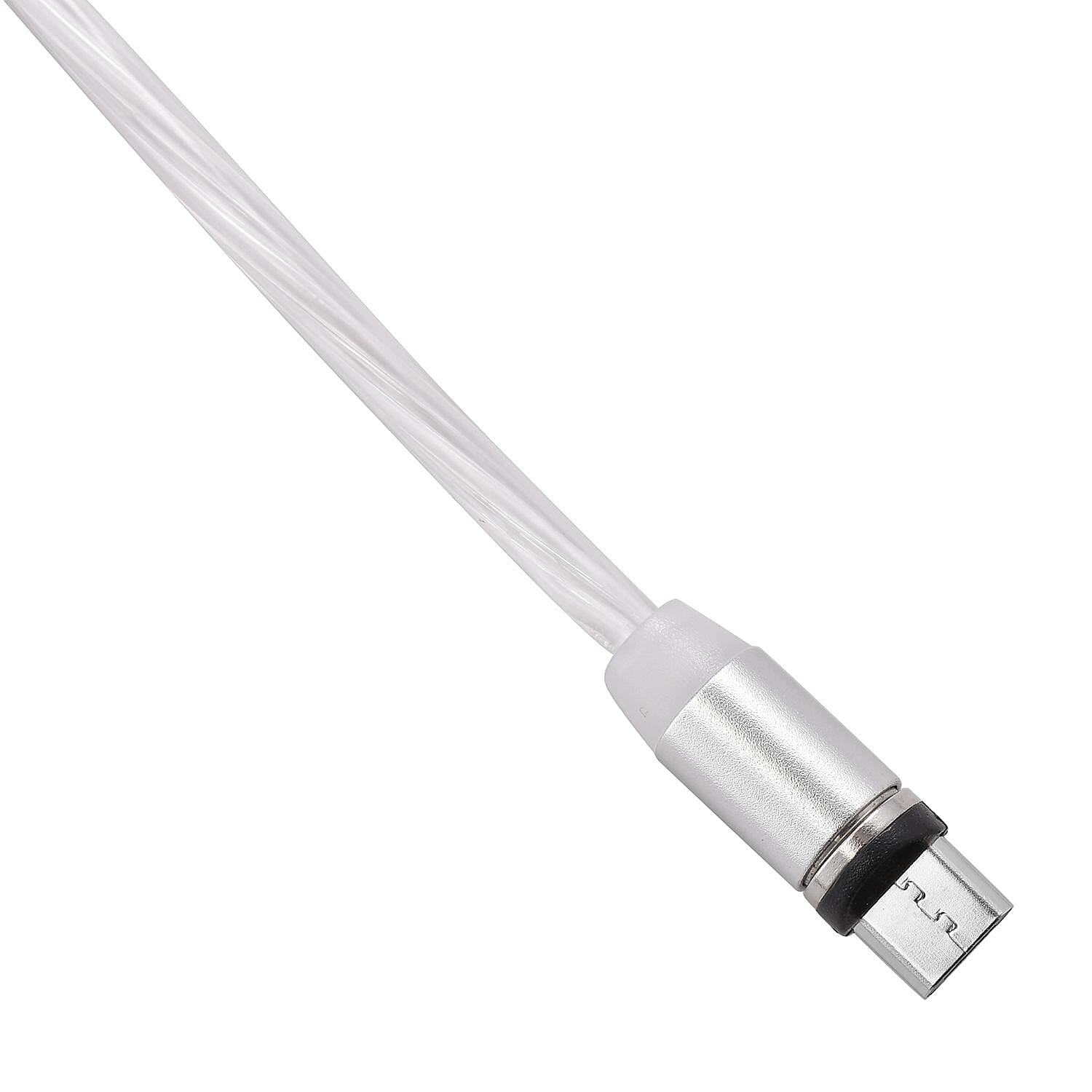 3 in 1 Magnetic Charging USB Cable with Flowing LED Light (Size 2x1 m) - White 3 in 1 Magnetic Charging USB Cable with Flowing LED Light (Size 2x1 m) - White