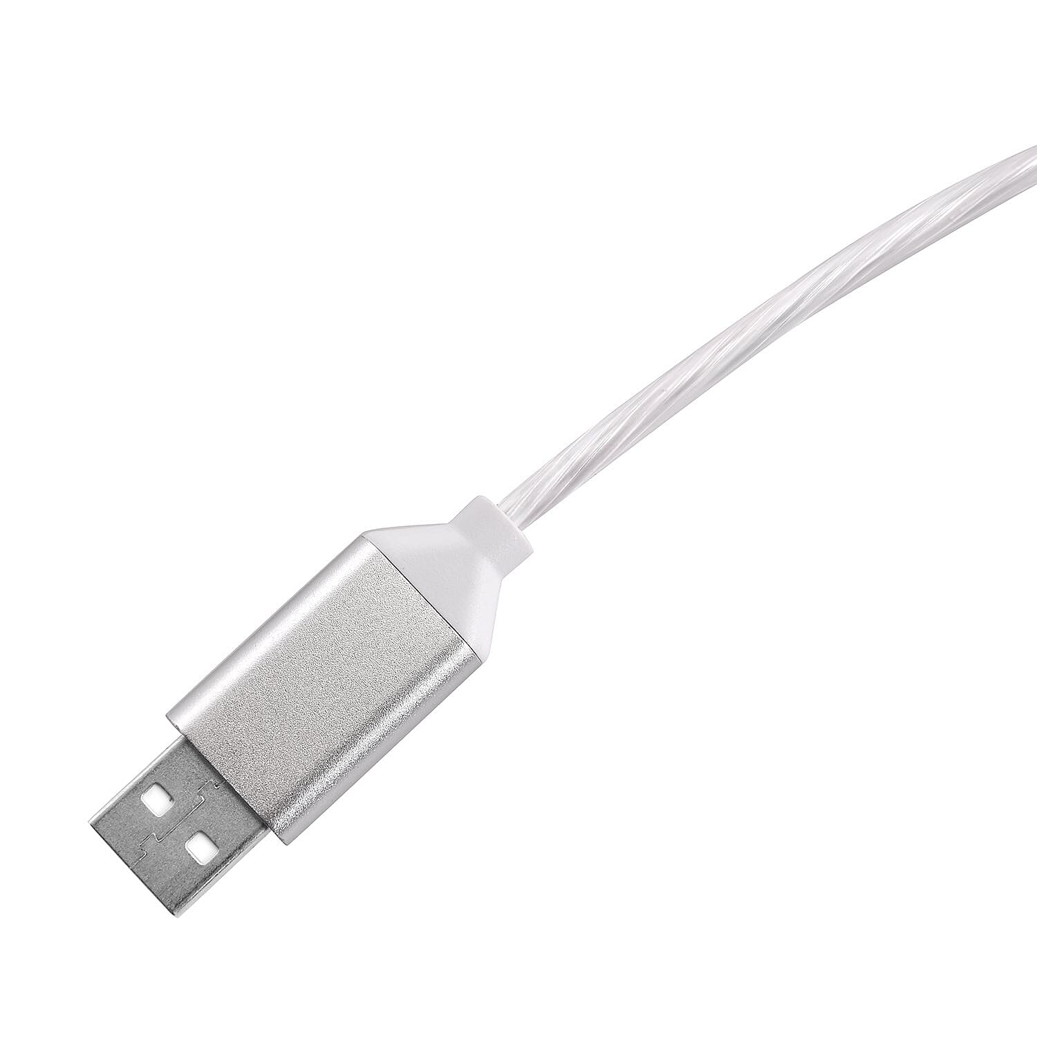 3 in 1 Magnetic Charging USB Cable with Flowing LED Light (Size 2x1 m) - White 3 in 1 Magnetic Charging USB Cable with Flowing LED Light (Size 2x1 m) - White
