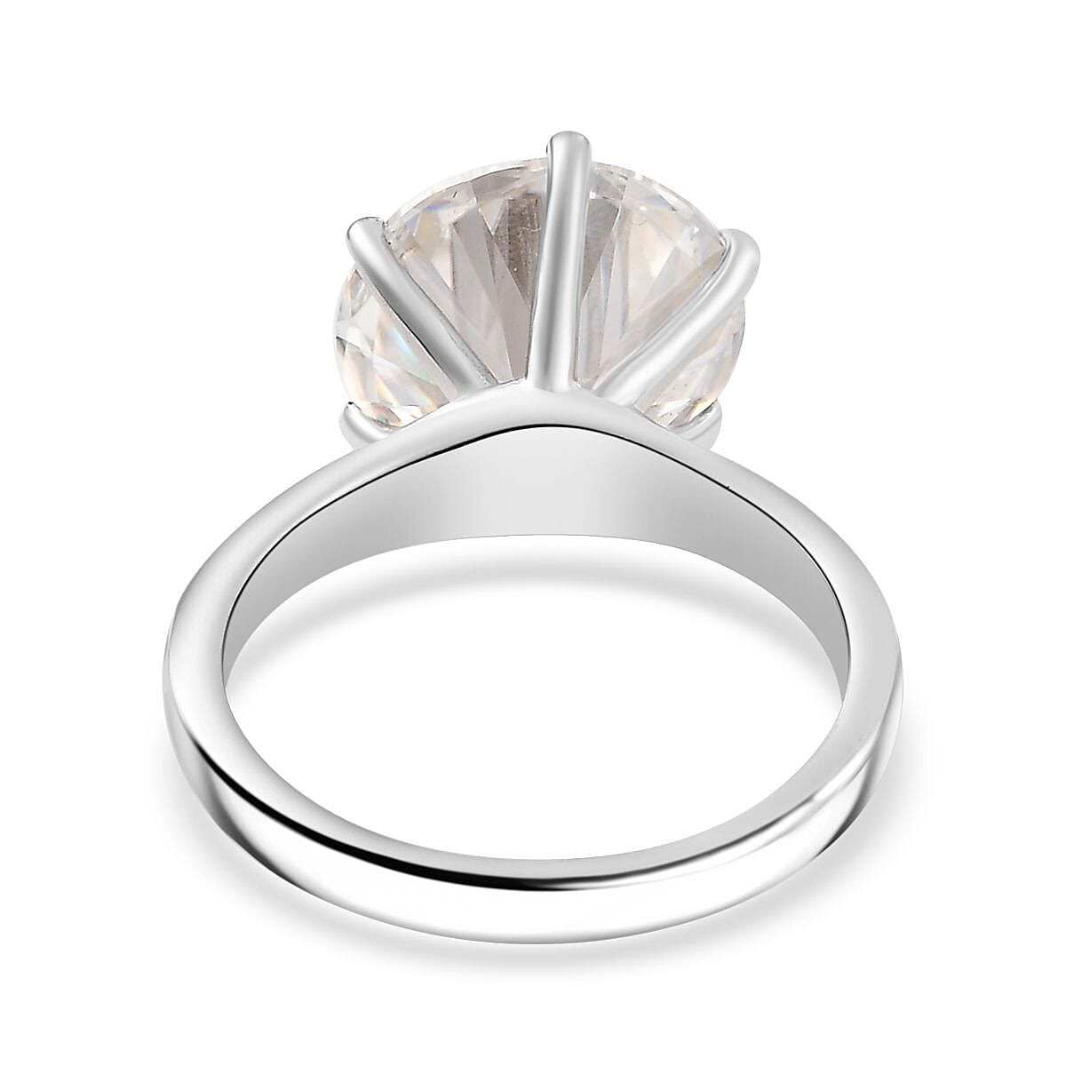 RED CARPET COLLECTION - The Ultimate Solitaire Moissanite Ring in Rhodium Overaly Sterling Silver 5.28 ct