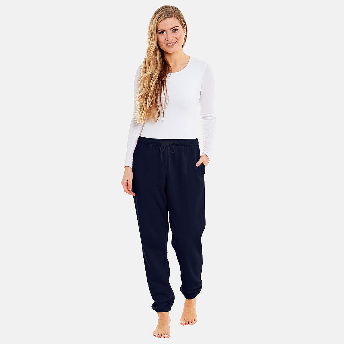 Charlotte West Ladies Cotton Cuffed Jogger (Size 8-10) - Navy