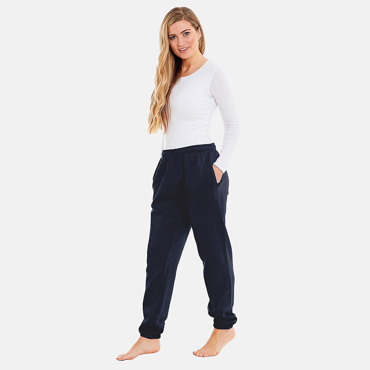 Charlotte West Ladies Cotton Cuffed Jogger (Size 8-10) - Navy