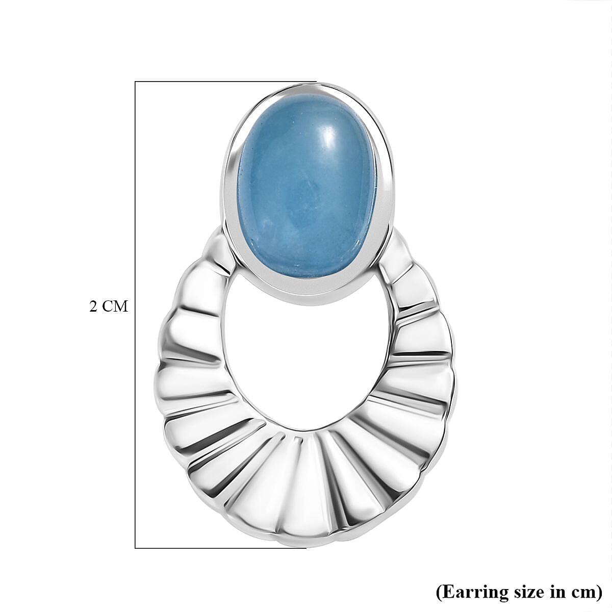 Blue Jadeite Earrings With Push Back 3.31 Ct.