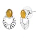 Dyed Yellow Jade Fancy Earrings in Stainless Steel 3.13 Ct.