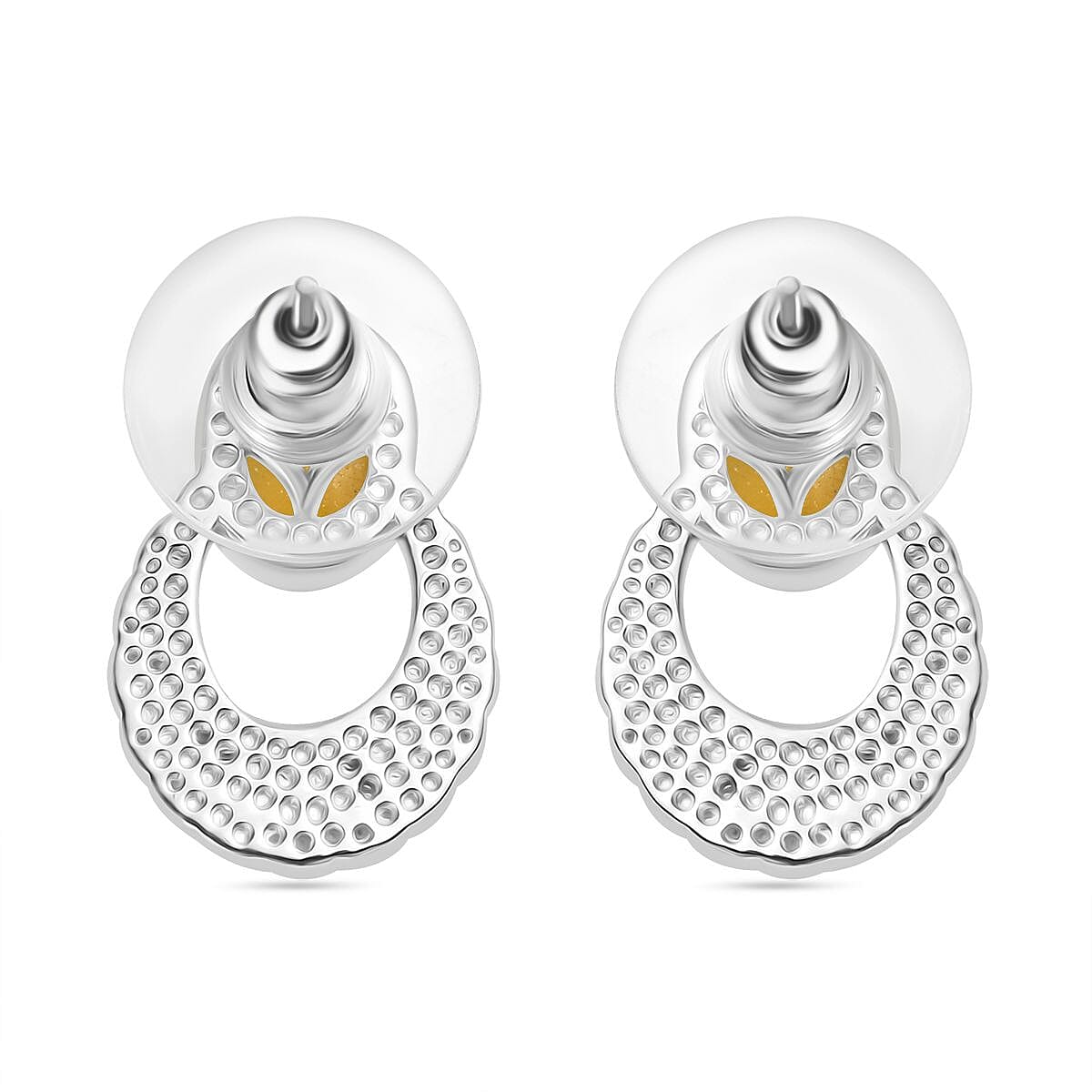 Yellow Jadeite Earring With Push Backs 3.13 Ct