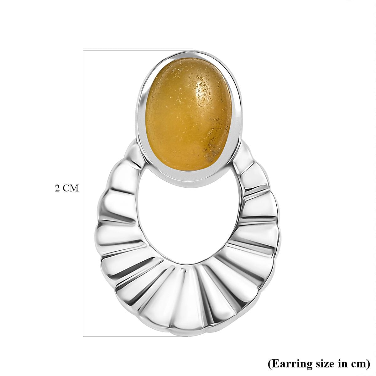 Yellow Jadeite Earring With Push Backs 3.13 Ct