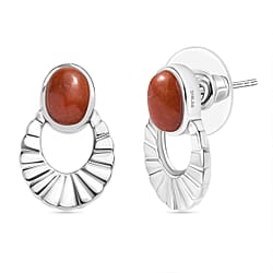 Dyed Yellow Jade Fancy Earrings in Stainless Steel 3.13 Ct.