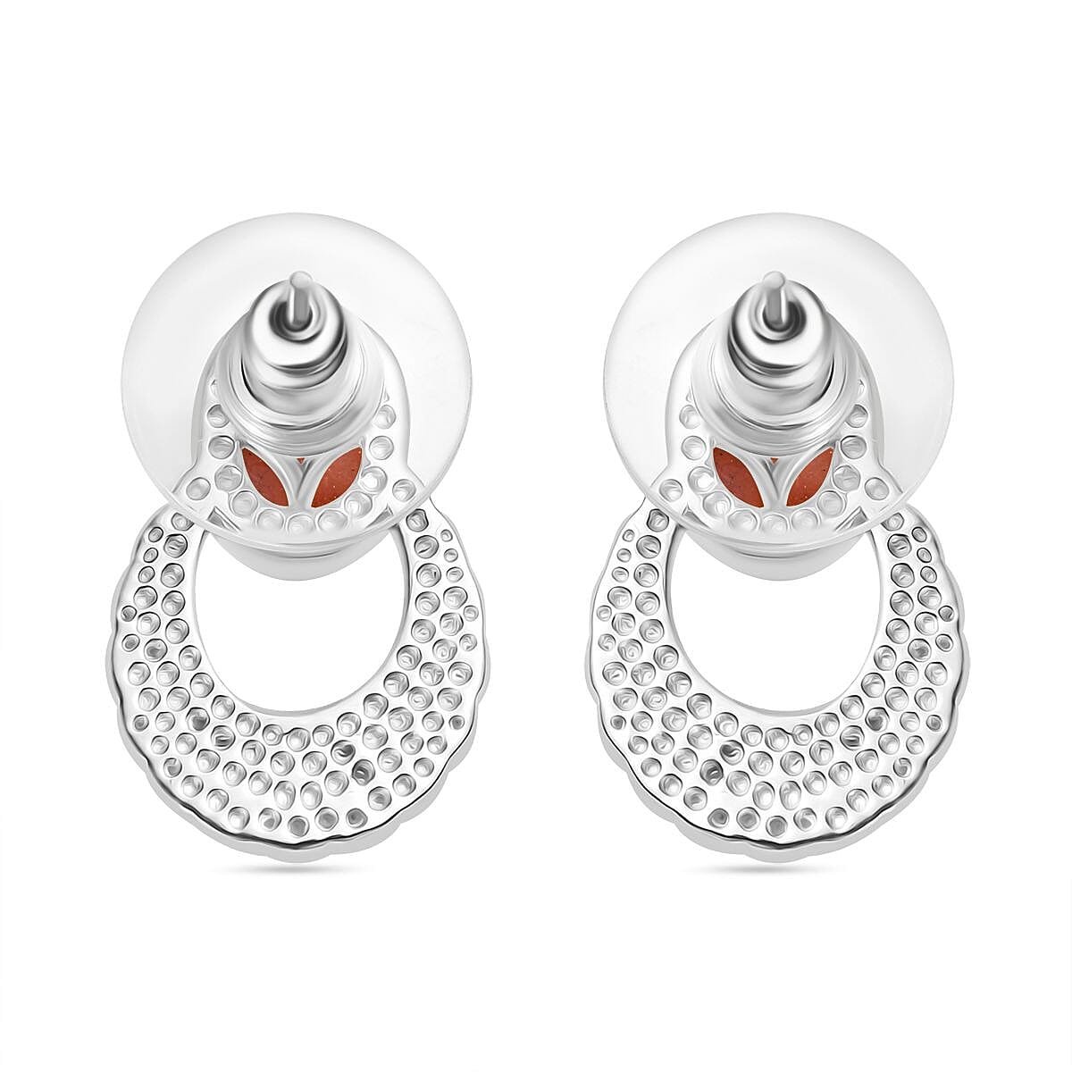 Red Jadeite Earrings With Push Backs 3.32 Ct.