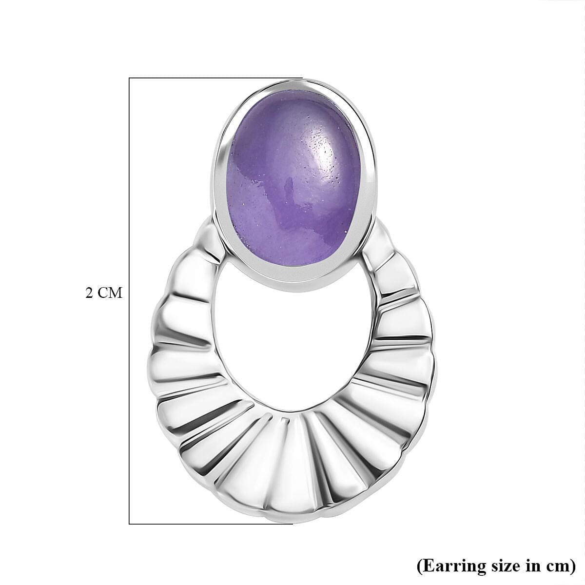 Purple Jadeite Earrings With Push Back 2.96 Ct.