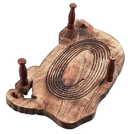 Elephant Shape Hand Carved Wooden Spring Tray with Small Legs  35cm (L) x 19.5cm (W) x 9.5cm (H)