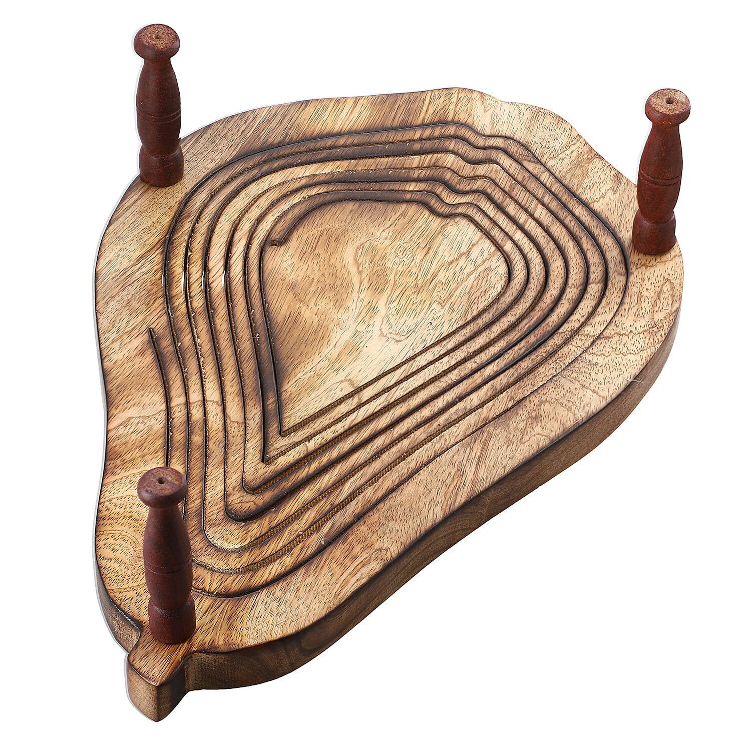 Pear shape Hand carved Wooden Spring Tray with Small Legs 36cm (L) x 25cm (W) x 9.5cm (H) Pear shape Hand carved Wooden Spring Tray with Small Legs 36cm (L) x 25cm (W) x 9.5cm (H)