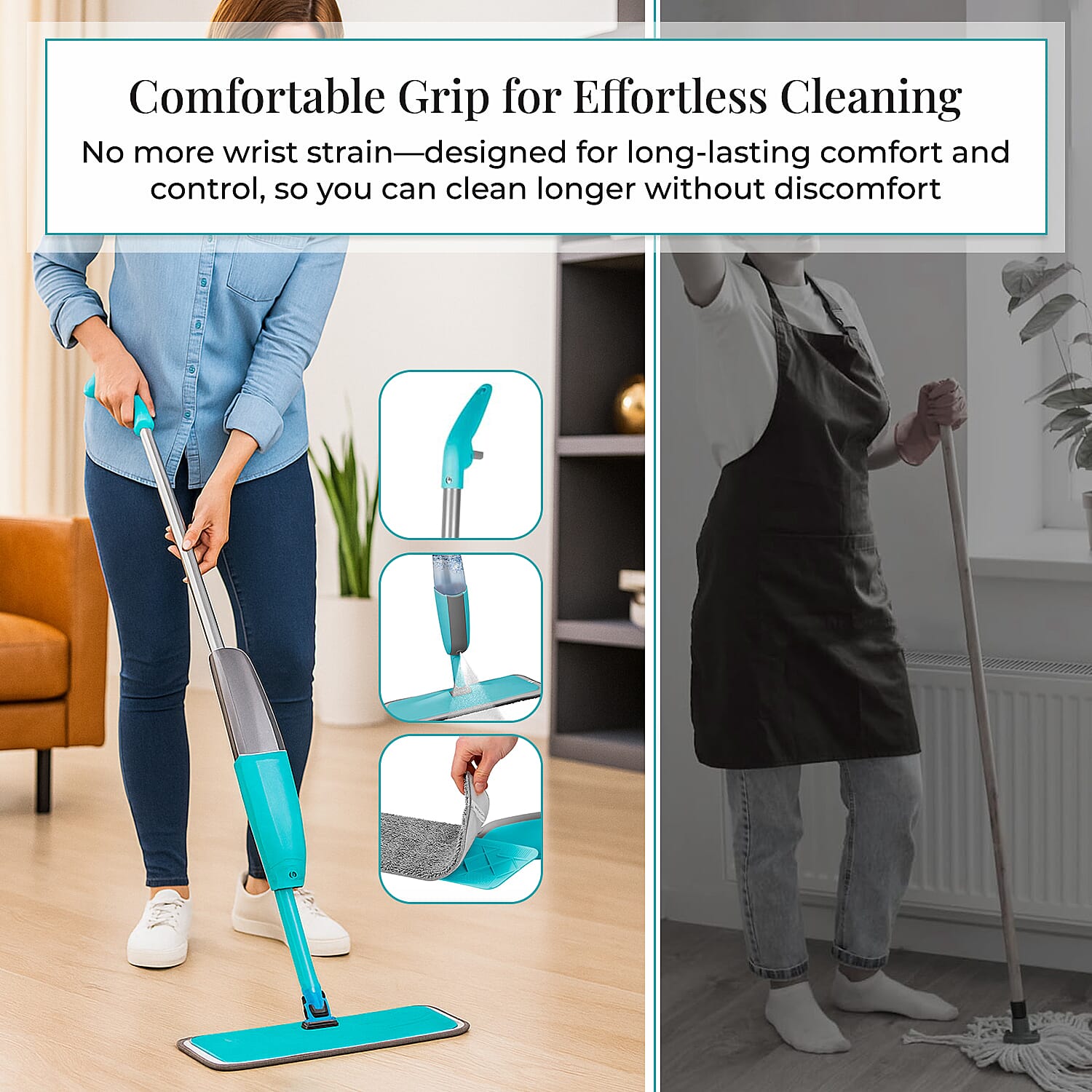Alpina Spray Mop Inc. Washable Microfiber Cleaning Pad & 300ml Tank. Suitable for Tile, Vinyl, Lino, Glass, Hardwood, Laminate & So Much More! Alpina Spray Mop Inc. Washable Microfiber Cleaning Pad & 300ml Tank. Suitable for Tile, Vinyl, Lino, Glass, Hardwood, Laminate & So Much More!