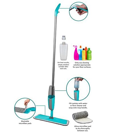 Alpina Spray Mop Inc. Washable Microfiber Cleaning Pad & 300ml Tank. Suitable for Tile, Vinyl, Lino, Glass, Hardwood, Laminate & So Much More!