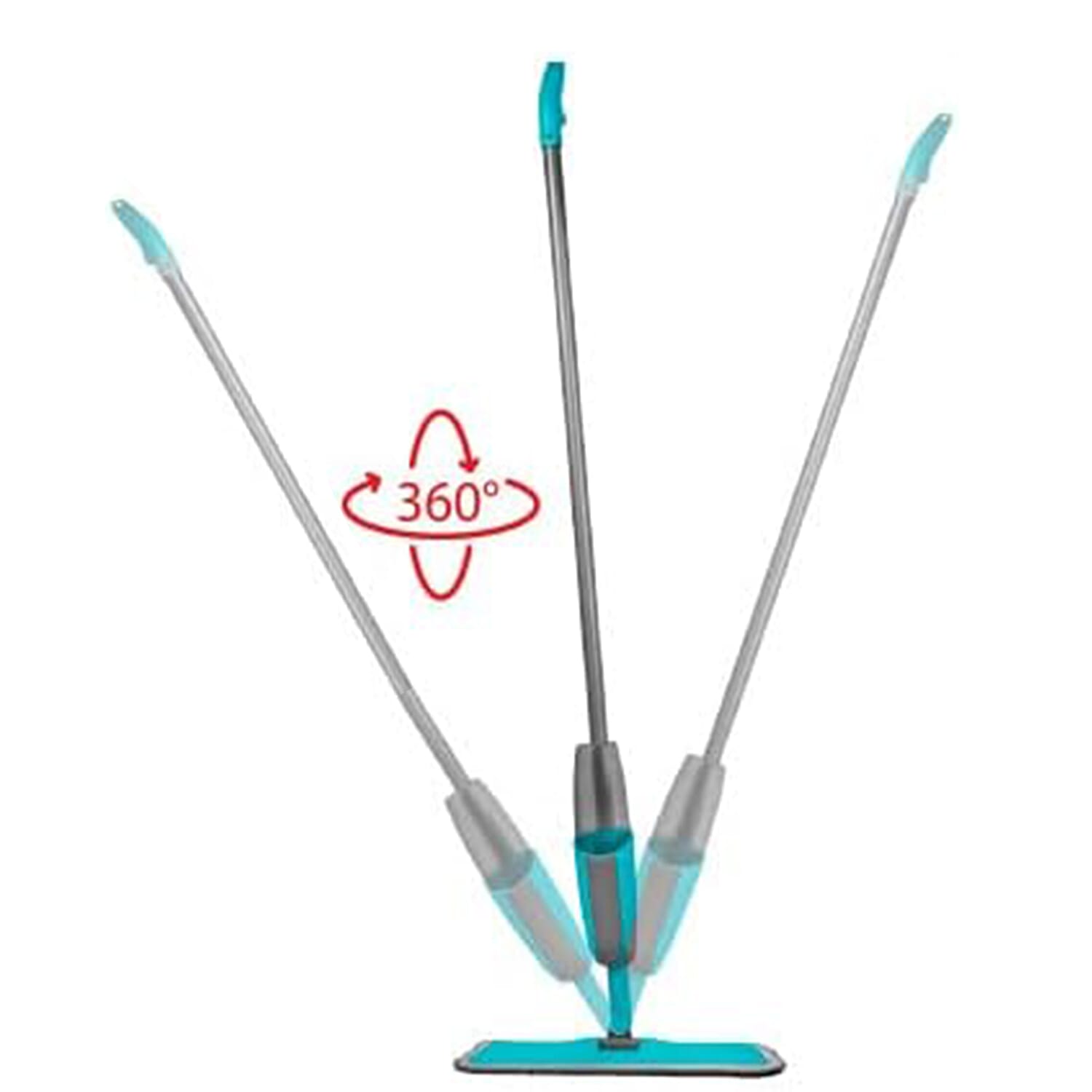 Floor Mop with Spray & 300ml Water Tank - Grey & Blue