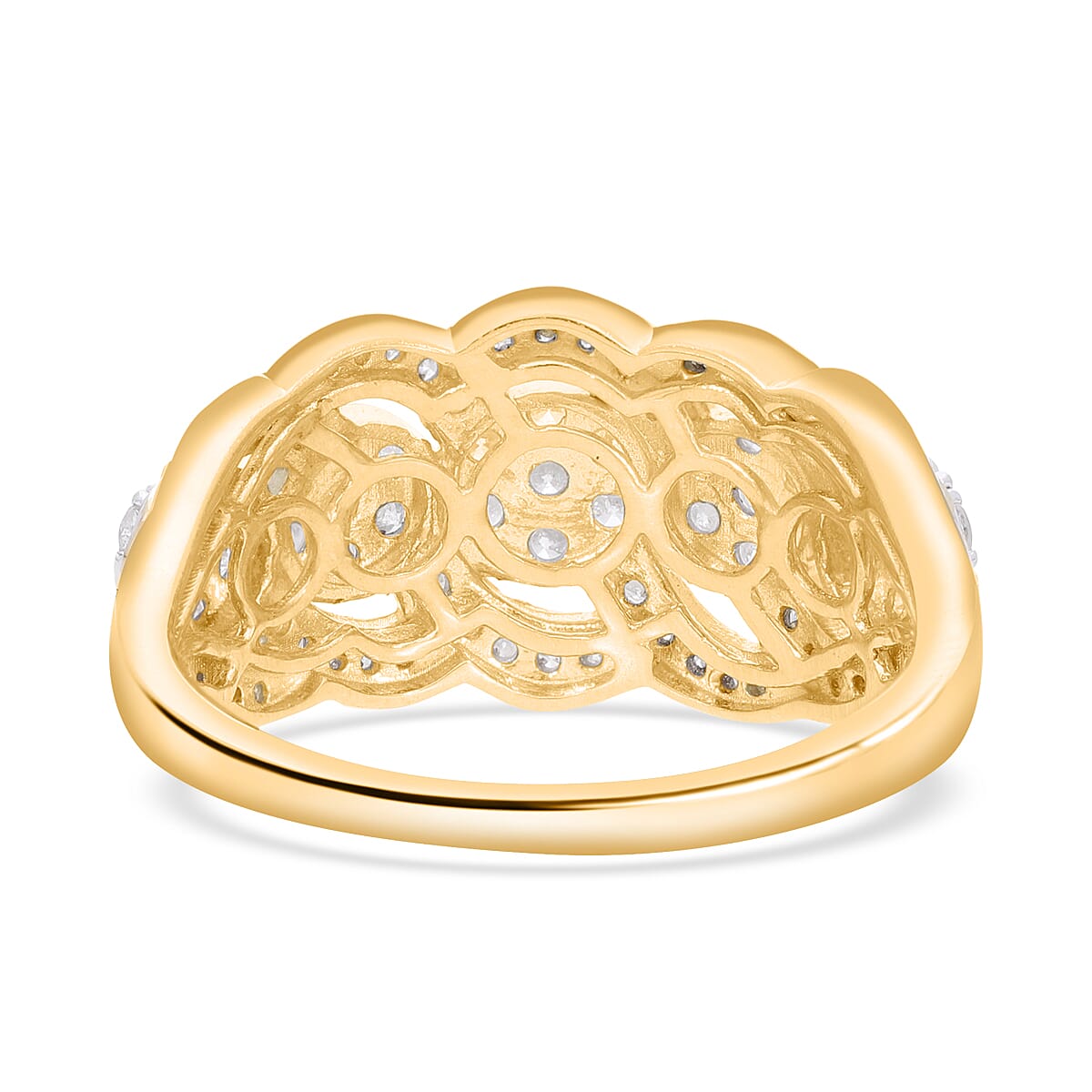 PAYDAY DEAL SPECIAL - Natural White Diamond Ring in Vermeil Yellow Gold Plated Sterling Silver 1.00 Ct. PAYDAY DEAL SPECIAL - Natural White Diamond Ring in Vermeil Yellow Gold Plated Sterling Silver 1.00 Ct.