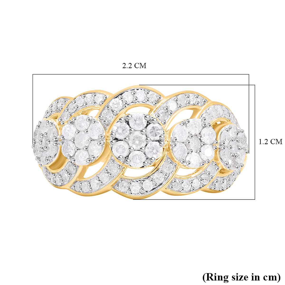 PAYDAY DEAL SPECIAL - Natural White Diamond Ring in Vermeil Yellow Gold Plated Sterling Silver 1.00 Ct. PAYDAY DEAL SPECIAL - Natural White Diamond Ring in Vermeil Yellow Gold Plated Sterling Silver 1.00 Ct.