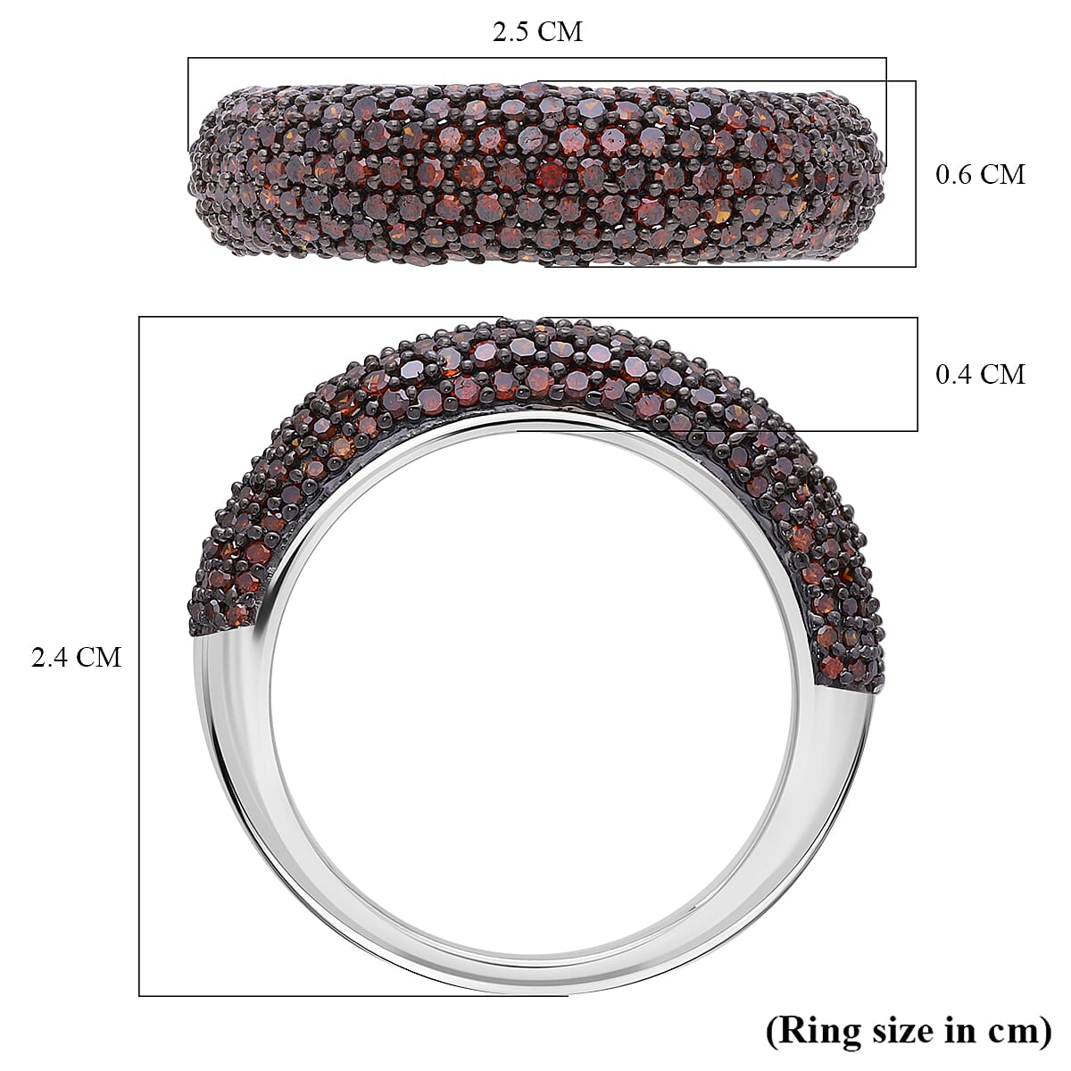 Rare Find - Red Diamond in Sterling Silver Band Ring 1.00 Ct. Rare Find - Red Diamond in Sterling Silver Band Ring 1.00 Ct.