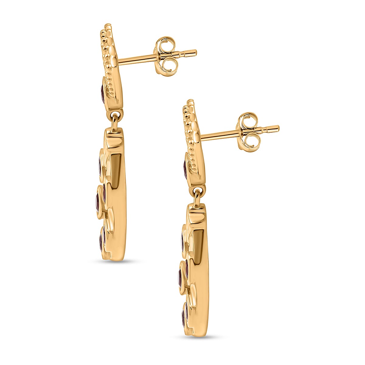 Salamanca Fire Opal Earring in 18K Vermeil Yellow Gold Plated Sterling Silver 0.95 Ct.