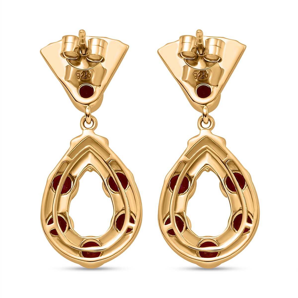 Salamanca Fire Opal Earring in 18K Vermeil Yellow Gold Plated Sterling Silver 0.95 Ct.