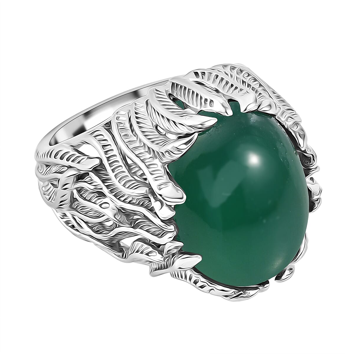 Designer Inspired - Green Onyx Solitaire Ring 10 ct