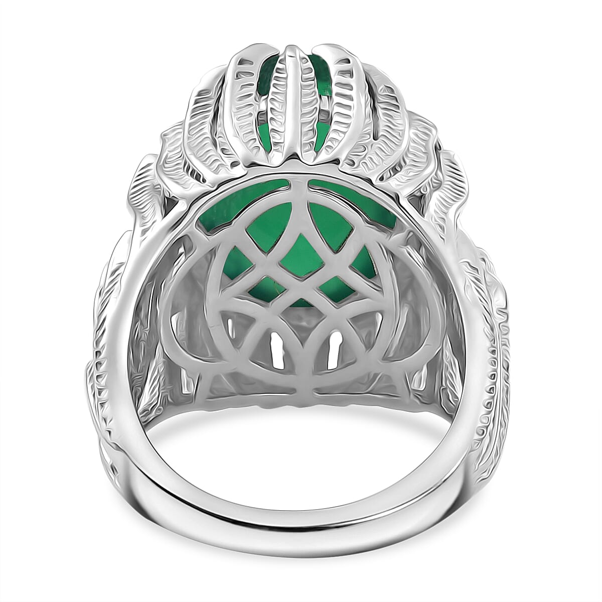 Designer Inspired - Green Onyx Solitaire Ring 10 ct