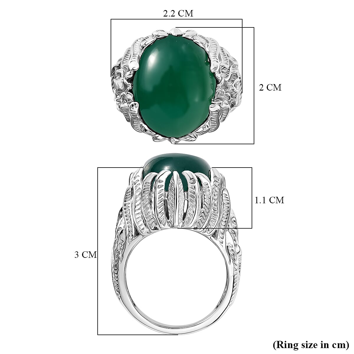 Designer Inspired - Green Onyx Solitaire Ring 10 ct
