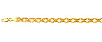 Vicenza Closeout  2024 Deal- 9K Yellow Gold  Double Curb Bracelet (Size - 7.5) Gold Wt 2.90 Gms