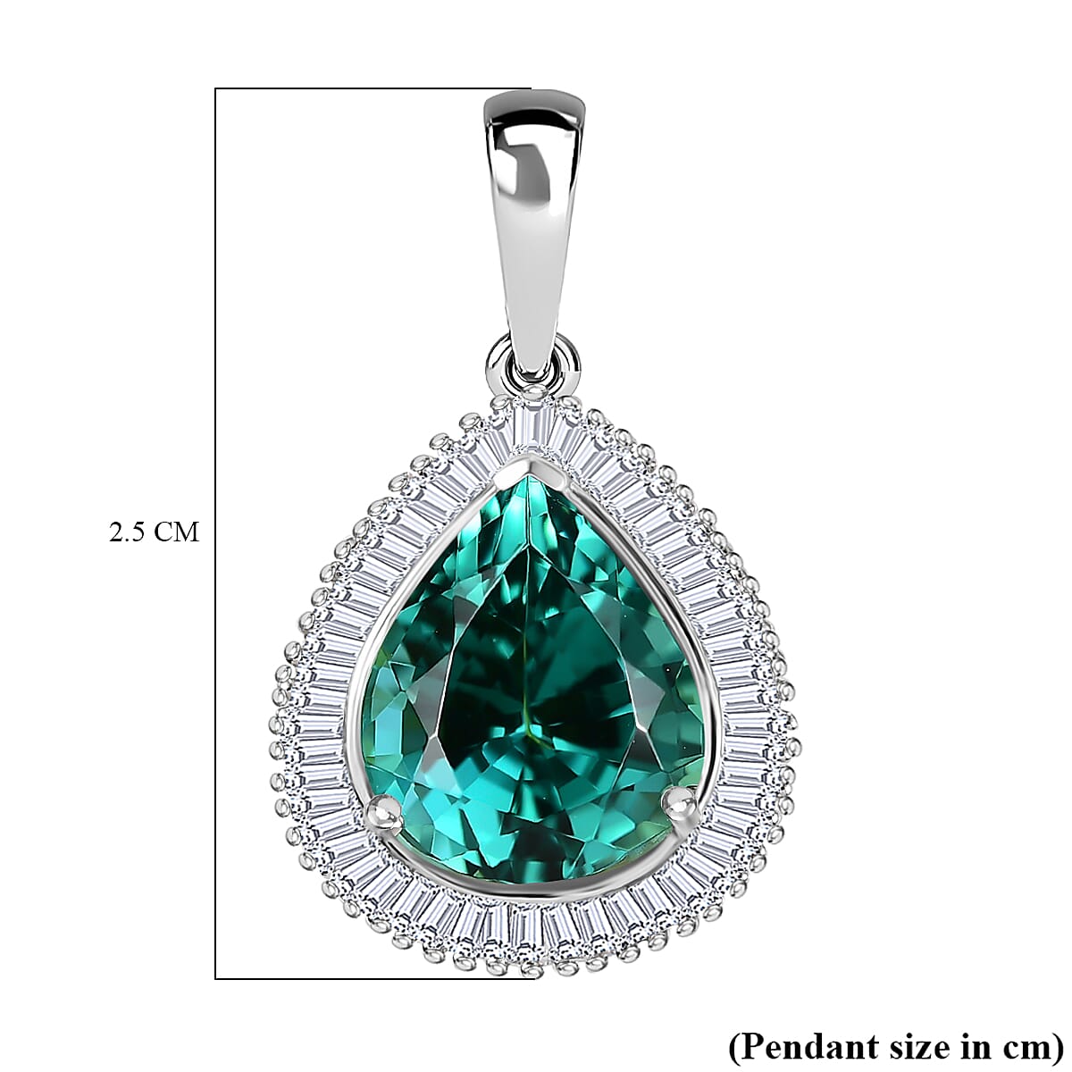RHAPSODY 950 Platinum AAAA Lagoon Tourmaline GSI Certified White Diamond VS-EF Solitaire Pendant 5.22 Ct.