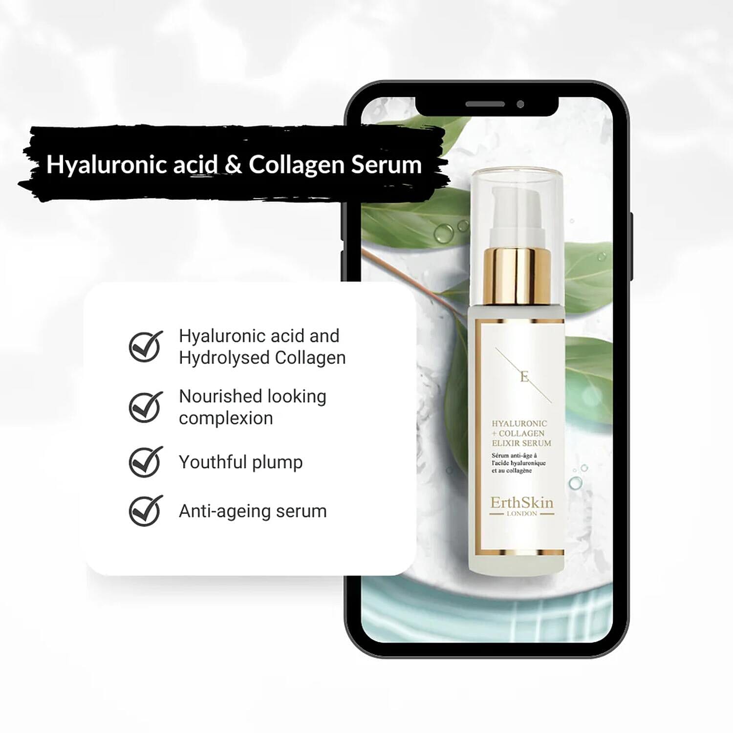 ErthSkin Hyaluronic acid & Collagen Serum - 60ml