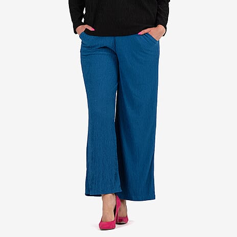 - Maisi Texured Jersey Knitted Trousers (Size XL) - Navy