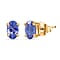 Tanzanite Solitaire Stud Push Post Earrings in Rhodium Overlay Sterling Silver