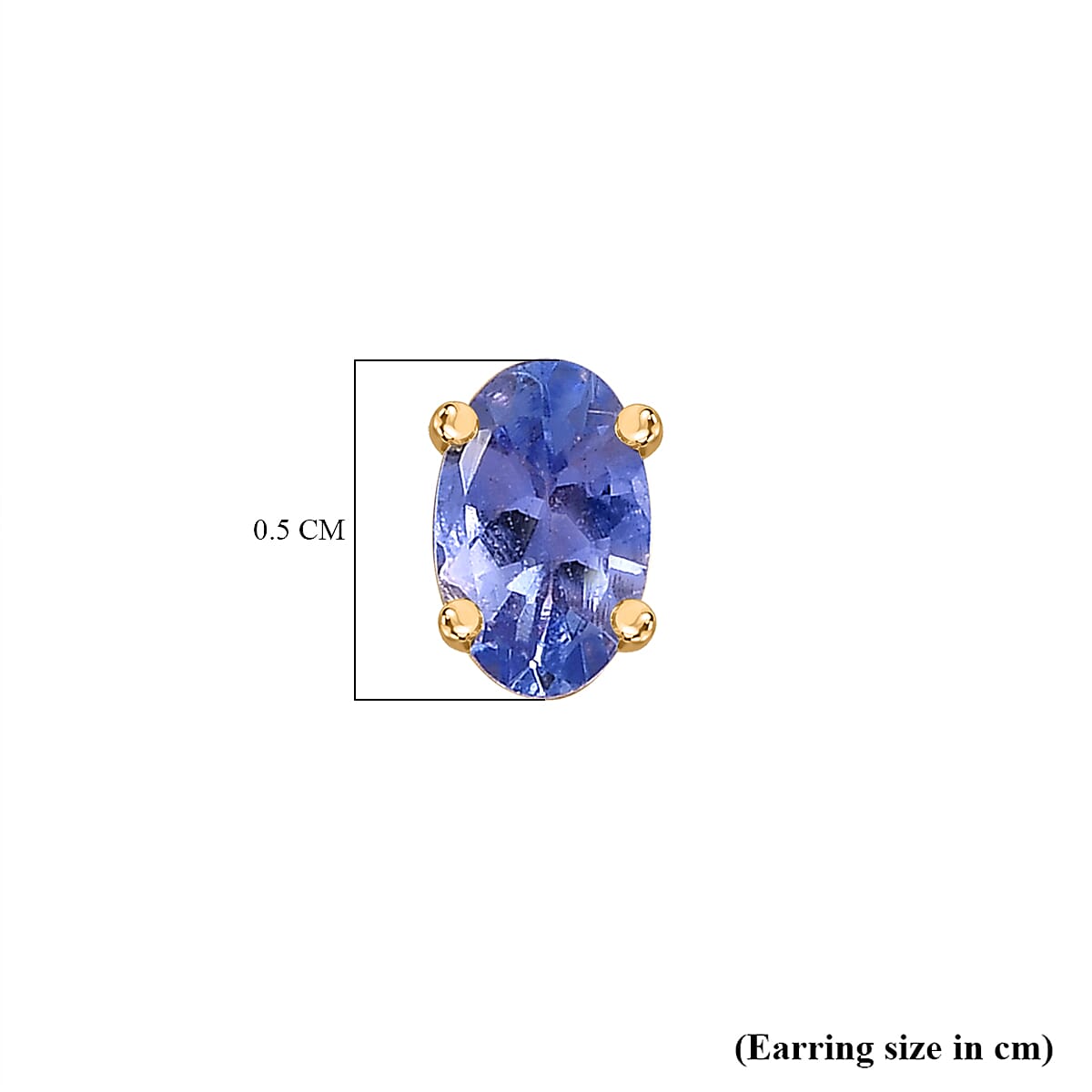 BIGGEST TANZANITE DEAL - Tanzanite Solitaire Stud Earrings With Push Back in 18K Vermeil Yellow Gold Plated Sterling Silver