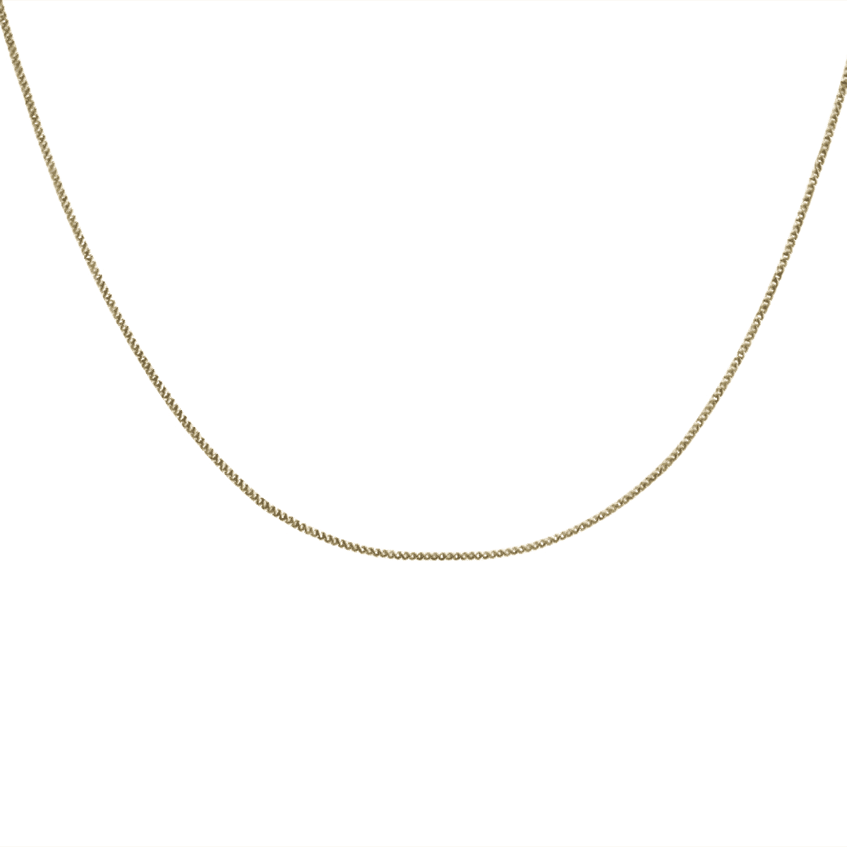 9K Yellow Gold Diamond Cut Curb Necklace (Size - 20) With Spring Ring Clasp